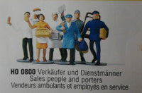 MERTEN HO-800 - 'SALES PEOPLE AND PORTERS' HO SCALE PLASTIC MODEL FIGURES