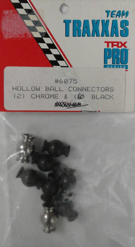 TRAXXAS 6075 - HOLLOW BALL CONNECTERS - BLACK AND CHROME - FOR 1/5 SCALE MONSTER BUGGY