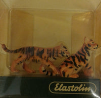 PREISER # 47513 - 2 TIGER CUBS - 1:25 SCALE PLASTIC FIGURE - ELASTOLIN