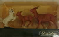 PREISER # 47041 - MOTHER GOAT AND 2 KIDS  - 1:25 SCALE PLASTIC FIGURE - ELASTOLIN