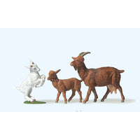 PREISER # 47041 - MOTHER GOAT AND 2 KIDS  - 1:25 SCALE PLASTIC FIGURE - ELASTOLIN