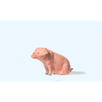 PREISER # 47047 - PIG, SITTING - 1:25 SCALE PLASTIC FIGURE - ELASTOLIN