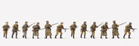 PREISER MILITARY # 16600 - ATTACKING INFANTRY RIFLE MEN -  HO SCALE KIT