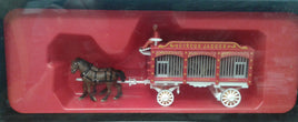 PREISER # 22158 -  3 ARCH ANIMAL CAGE WAGON WITH 2 HORSES - CIRCUS JAEGER