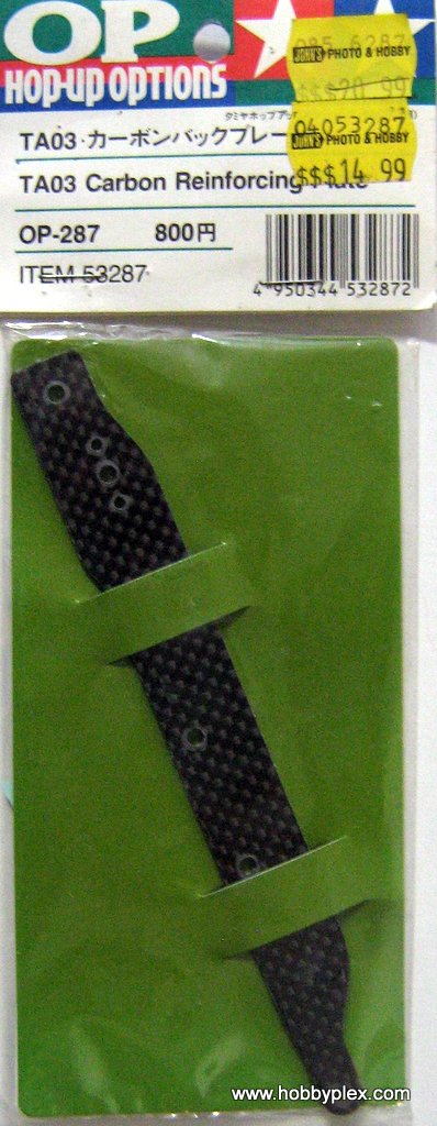 Plaque De Renfort Carbone Tamiya OP287 - Pour Châssis RC TA03/TA03F 1/10 - Neuf