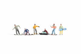 NOCH 158264 - 'SNOWBOARDERS'  - HO SCALE PLASTIC MODEL FIGURES