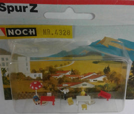 NOCH 43280  - OUTDOOR CAFE SET - Z SCALE PLASTIC MODEL