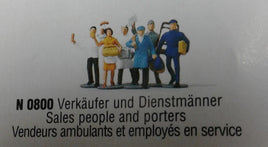 MERTEN N 800 - 'SALES PEOPLE AND PORTERS' N SCALE PLASTIC MODEL FIGURES