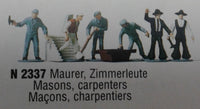 MERTEN N 2337  'MASONS, CARPENTERS' N SCALE PLASTIC MODEL FIGURES