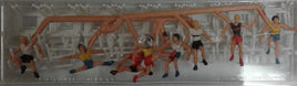 MERTEN HO-2486 - 'SPORT SET, ATHLETICS, HURDLERS, FEMALE' HO SCALE PLASTIC MODEL FIGURES