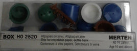 MERTEN HO-2520 -'SKIPS FOR RECYCLABLE PAPER, BOTTLE BANK' HO SCALE PLASTIC MODEL FIGURES
