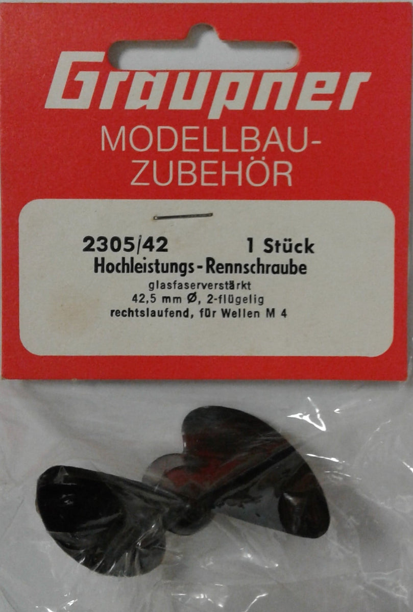 Graupner Schiffsschraube 42 Mm, Carbon Mit Messing-Gewinde, Für RC-Boote Mit M4-Welle, Links Drehend