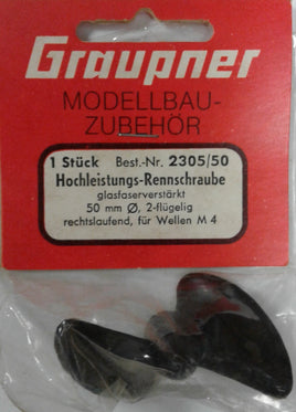 GRAUPNER # 2305/50 - HIGH PERFORMANCE RACING-TYPE MARINE PROPELLER - 2 BLADES  - FOR MODEL BOATS