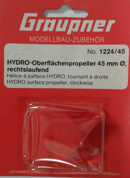 GRAUPNER # 1224/45 -HYDRO SURFACE PROPELLER - 2 BLADES - RED NYLON