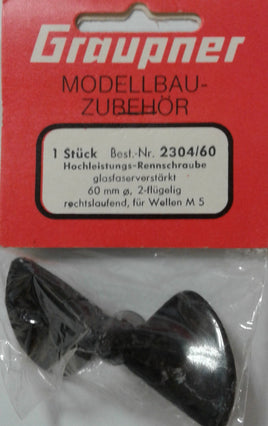 GRAUPNER # 2304/60 - HIGH PERFORMANCE RACING-TYPE MARINE PROPELLER - 2 BLADES  - FOR MODEL BOATS