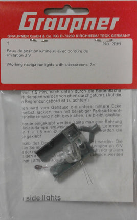 GRAUPNER # 396 - WORKING NAVIGATION LIGHTS WITH CORNER MOUN BOX 3V