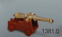 GRAUPNER # 1381/0 - SCALE CANNON WITH MOUNT FOR MODEL BOAT - 10 PCS