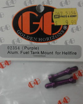 GOLDEN HORIZONS # 02354 - PURPLE ALUMINUM FUEL TANK MOUNT FOR HPI HELLFIRE
