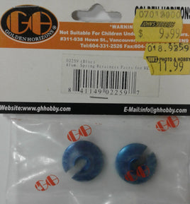 GOLDEN HORIZONS # 02259 - BLUE ALUMINUM SPRING RETAINERS FOR TRAXXAS NITRO REVO