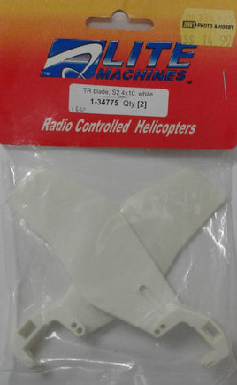 LITE MACHINES - 1-34775 - TAIL ROTOR BLADES, S2 4x10, WHITE
