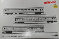 MARKLIN INOX PBA TEE "Etoile du Nord" passenger car set, ho scale, Era IV