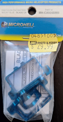 MICROHELI - Precision CNC Battery Mount (Blue) for Blade CX  - MH-CX005BMB
