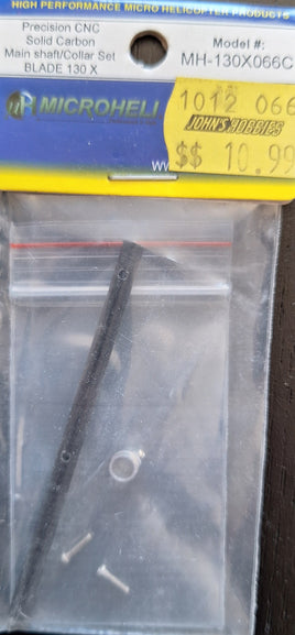MICROHELI - Precision CNC Solid Carbon Main Shaft/Collar Set - Blade 130X - MH-130X066C