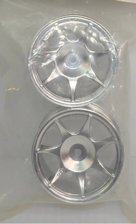 HPI - HPI-RACING - 7 Spoke Wide Rims - Chrome - Tamiya and Yokomo Touring Cars - 3570