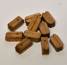 MANTUA # 37030 - WALNUT BLOCK, SINGLE EYE, PK 10 - FOR MODEL SHIP