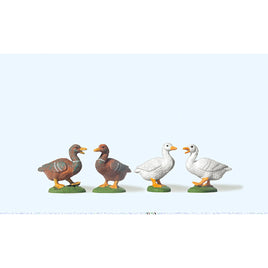 PREISER # 47077 - DUCKS - 4 PCS 1:25 SCALE