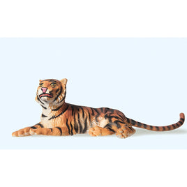 PREISER # 47510 - TIGER, LYING DOWN - 1:25 SCALE PLASTIC FIGURE - ELASTOLIN