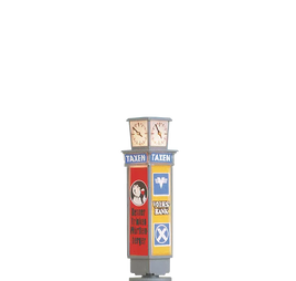 BRAWA 5761 - ILLUMINATED ADVERTISING COLUMN WITH CLOCK  -  HO SCALE
