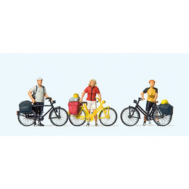 PREISER # 10643 - STANDING CYCLISTS IN SPORTSWEAR   - 1:87/HO SCALE