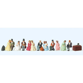 PREISER # 12045 - SEATED PASSENGERS - AROUND 1847  - 1:87/HO SCALE