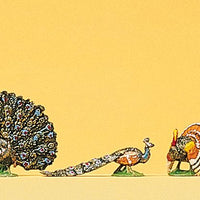 PREISER # 10166 - TURKEY, PEACOCK - 1:87/HO SCALE