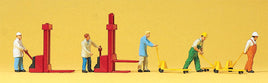 PREISER # 10294 - STOCK WORKERS WITH FORK LIFTS - 1:87/HO SCALE