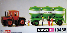 KIBRI # 10486 - TRACTOR WITH TANKER TRAILER - HO Scale