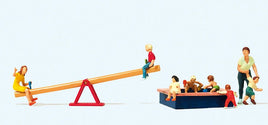 PREISER # 10587 - 'CHILDREN AT PLAY WITH SEESAW AND SANDPIT' - 1:87/HO SCALE