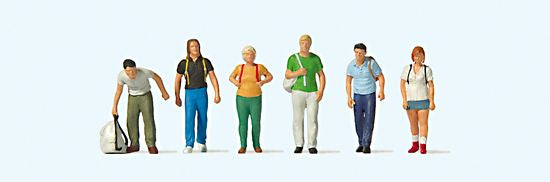 PREISER # 10725 - 'TRAIN TRAVELLERS WITH RUCKSACK'  - 1:87/HO SCALE