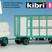 KIBRI # 12249 - MAN TRACTOR WITH ANIMAL TRAILER - HO Scale