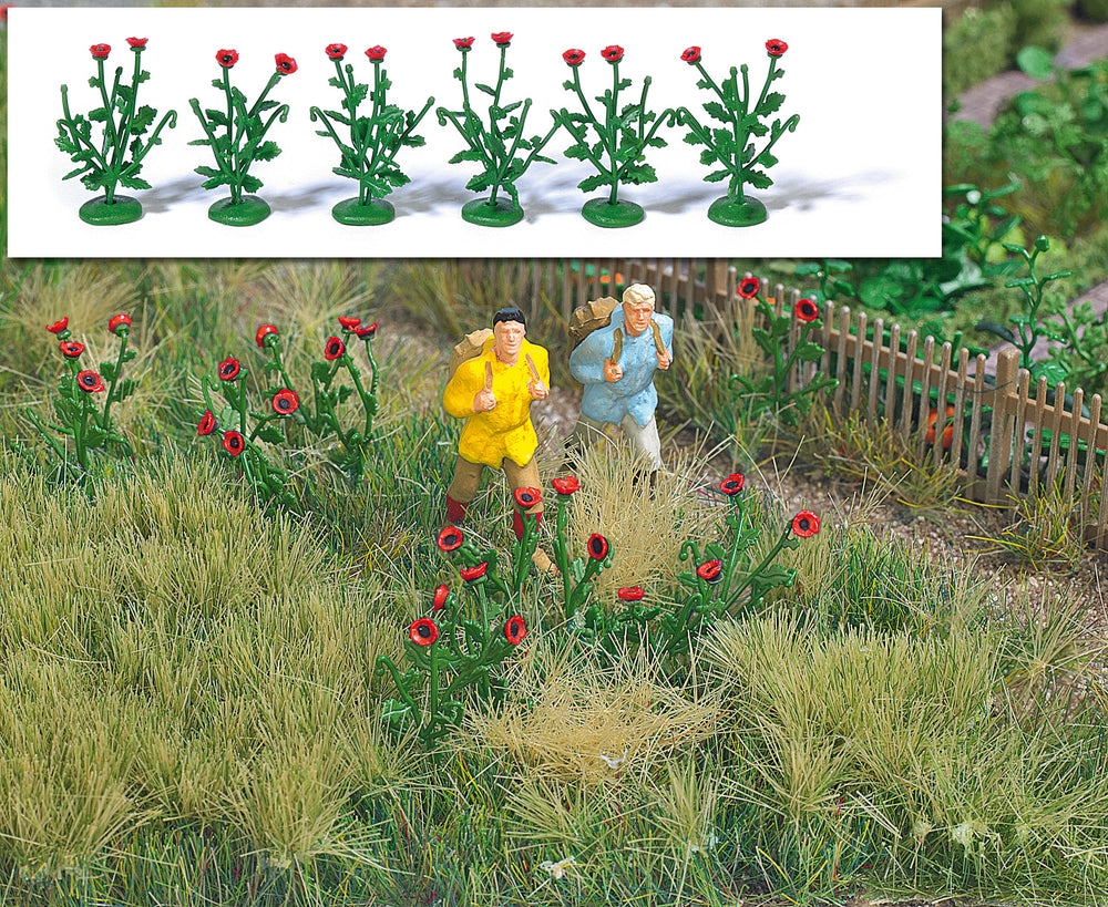 Busch 1255 - Poppy Flowers -  HO scale