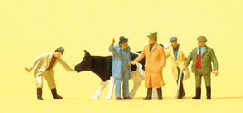 PREISER # 14039 - 'CATTLE AT MARKET WITH FIGURES'  - 1:87/HO SCALE
