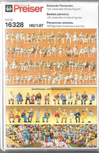 PREISER # 16328 - SEATED PERSONS - UNPAINTED  FIGURES