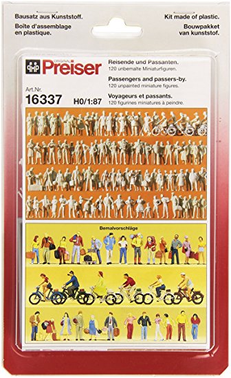 PREISER # 16337 - PASSENGERS AND PASSERS-BY, HO SCALE UNPAINTED