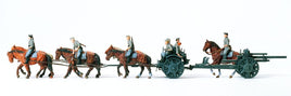PREISER MILITARY # 16513 - HORSE DRAWN LIGHT FIELD HOWITZER - HO SCALE PLASTIC MODEL FIGURE KIT