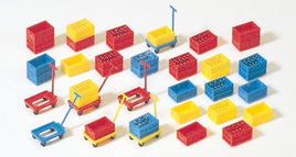 PREISER # 17113 - PLASTIC CRATES WITH DOLLIES - 1:87 SCALE