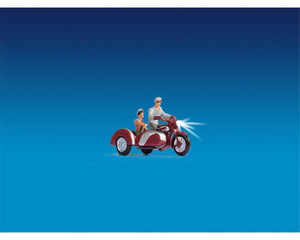 NOCH 17514 - MOTORCYCLE, DRIVER, SIDECAR AND PASSENGER - HO SCALE PLASTIC MODEL