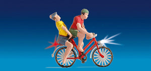 NOCH 17571- BICYCLE WITH RIDER AND PASSENGER  - HO SCALE PLASTIC MODEL