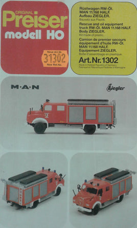 PREISER # 31302 - FIRE VEHICLE -  HO SCALE