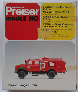 PREISER # 1188 - AIRFIELD PUMER TANKER - FLF 24 -  HO SCALE KIT